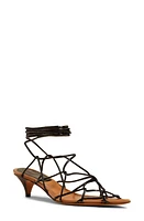 Khaite Arden Ankle Wrap Sandal Black at Nordstrom,