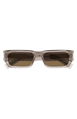 Saint Laurent 54mm Rectangular Sunglasses in Beige at Nordstrom