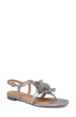 Johnston & Murphy Lilly Sandal Silver Metallic Kid Suede at Nordstrom,