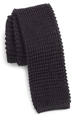 Jack Victor Hudson Silk Knit Tie in Black at Nordstrom