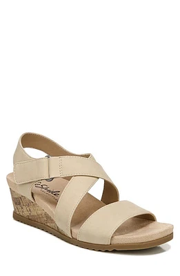 LifeStride Sincere Wedge Sandal Tan Synthetic at Nordstrom,