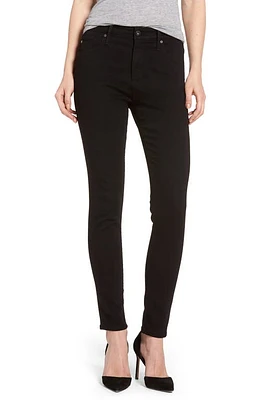 AG Farrah High Waist Ankle Skinny Jeans Super Black at Nordstrom,