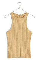 Madewell The Signature Shimmer Knit Cutaway Sweater Tank in Sand Dune at Nordstrom, Size X-Small