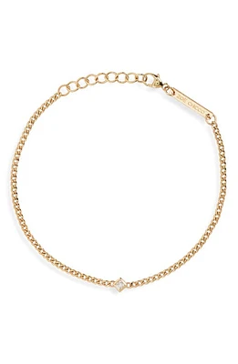 Zoë Chicco Diamond Pendant Bracelet in Yellow Gold at Nordstrom, Size 7