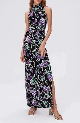 Diane von Furstenberg Libby Floral Maxi Dress Tulip Fields Violet Lg at Nordstrom,