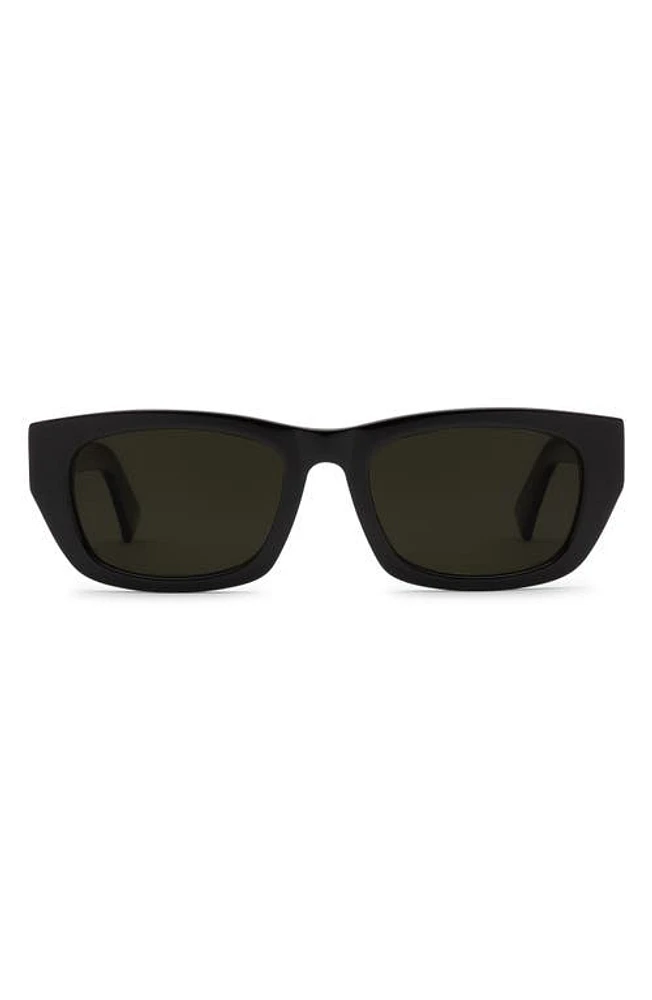 Electric Catania 52mm Polarized Rectangular Sunglasses in Gloss Black/Grey Polar at Nordstrom