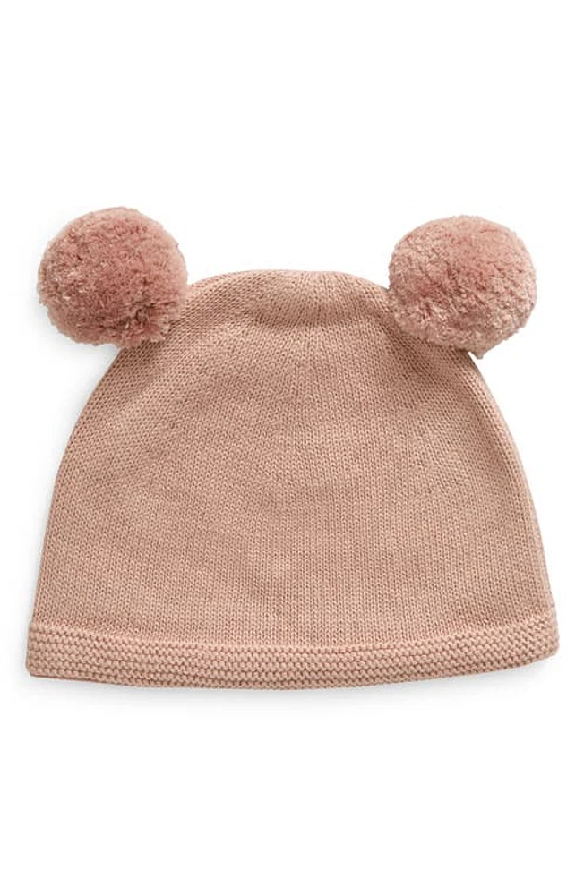 Pink Lemonade Double Pompom Organic Cotton Beanie in Pale Pink at Nordstrom