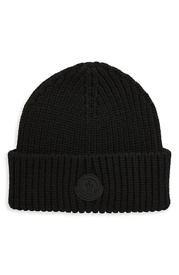 Moncler Berretto Ribbed Wool Beanie in Black at Nordstrom