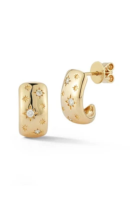 Dana Rebecca Designs Cynthia Rose Starburst Hoop Earrings in Yellow Gold at Nordstrom