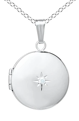 Mignonette Sterling Silver & Diamond Locket Necklace at Nordstrom