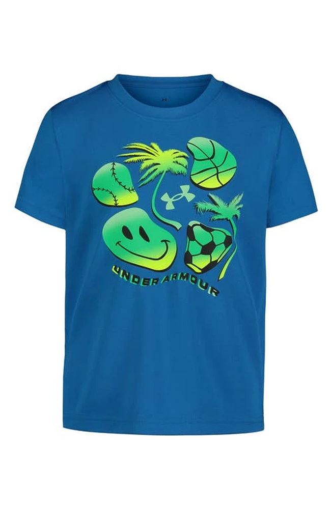 Under Armour Kids' UA Tech Warped Smile Performance Graphic T-Shirt Photon Blue at Nordstrom