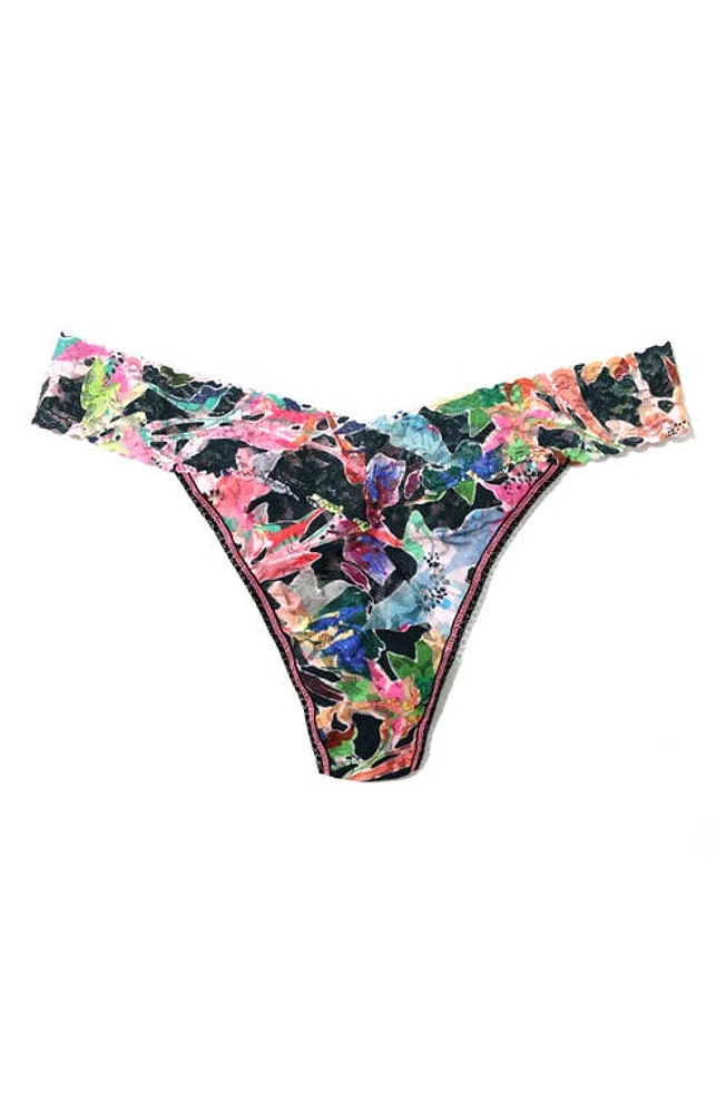 Hanky Panky Floral Print Original Rise Lace Thong in Unapologet at Nordstrom