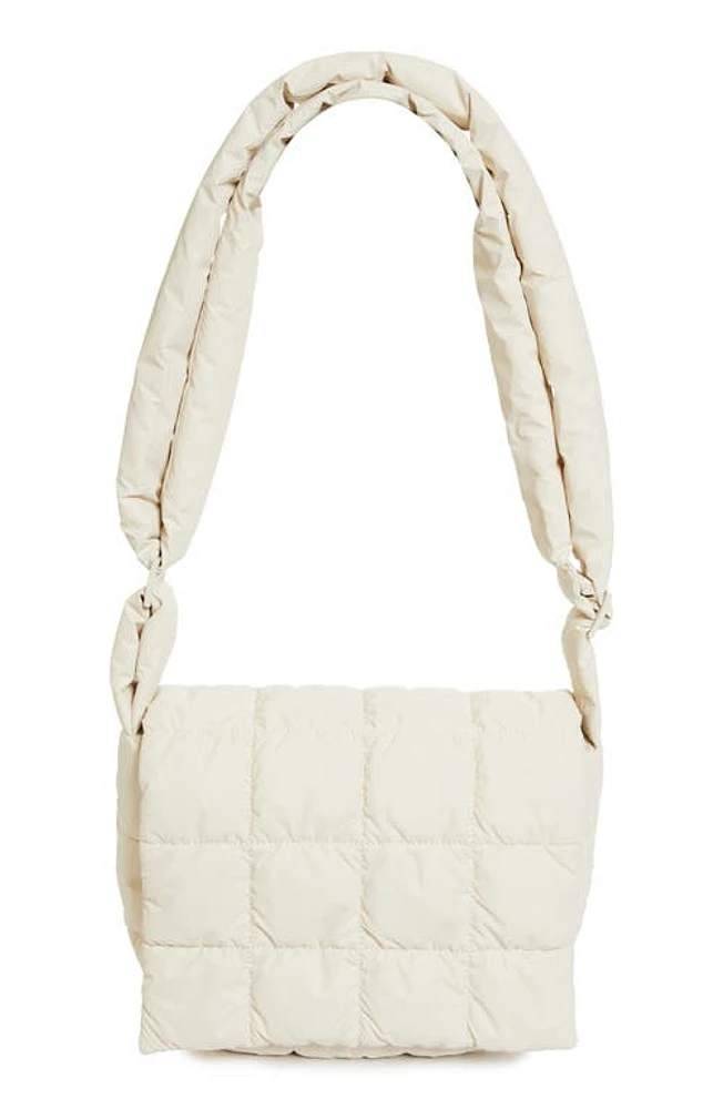 VeeCollective Porter Water Repellent Quilted Messenger Crossbody Bag in Birch at Nordstrom