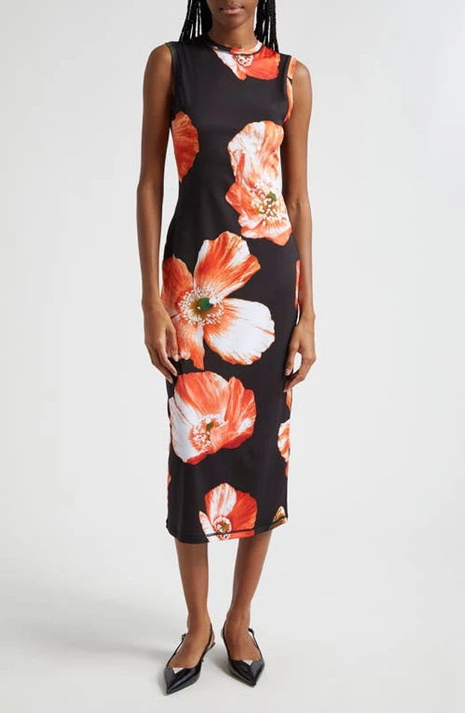 Stine Goya Danya Floral Knit Midi Dress Opium Poppies at Nordstrom,