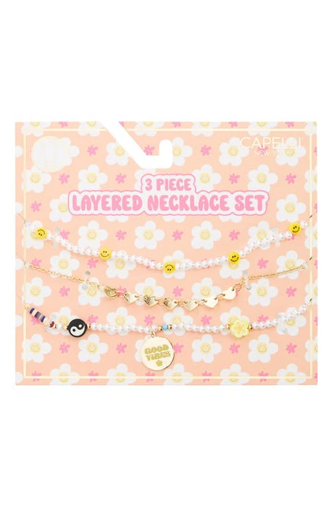 Capelli New York Kids' Assorted 3-Pack Necklaces in Yellow Multi at Nordstrom