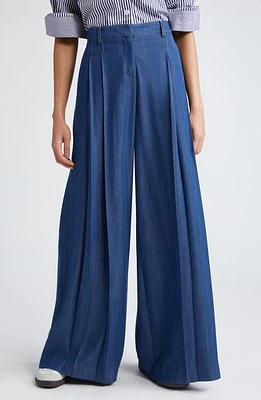 TWP New Didi Pleated Wide Leg Pants Medium Indigo at Nordstrom,