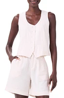 NIC+ZOE Rumba Linen Blend Vest in Canvas at Nordstrom, Size X-Large