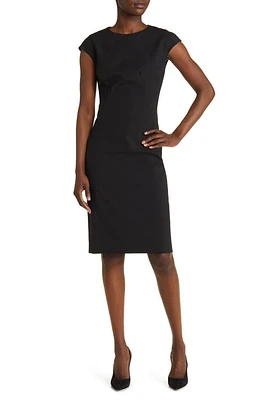 BOSS Dironah Virgin Wool Sheath Dress Black at Nordstrom,