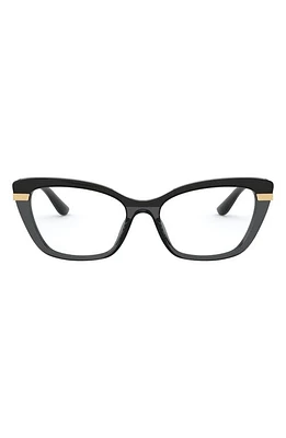 Dolce & Gabbana 54mm Square Optical Glasses in Black/Transparent at Nordstrom