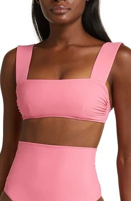 BONDI BORN Elle Square Neck Bikini Top Rose at Nordstrom,