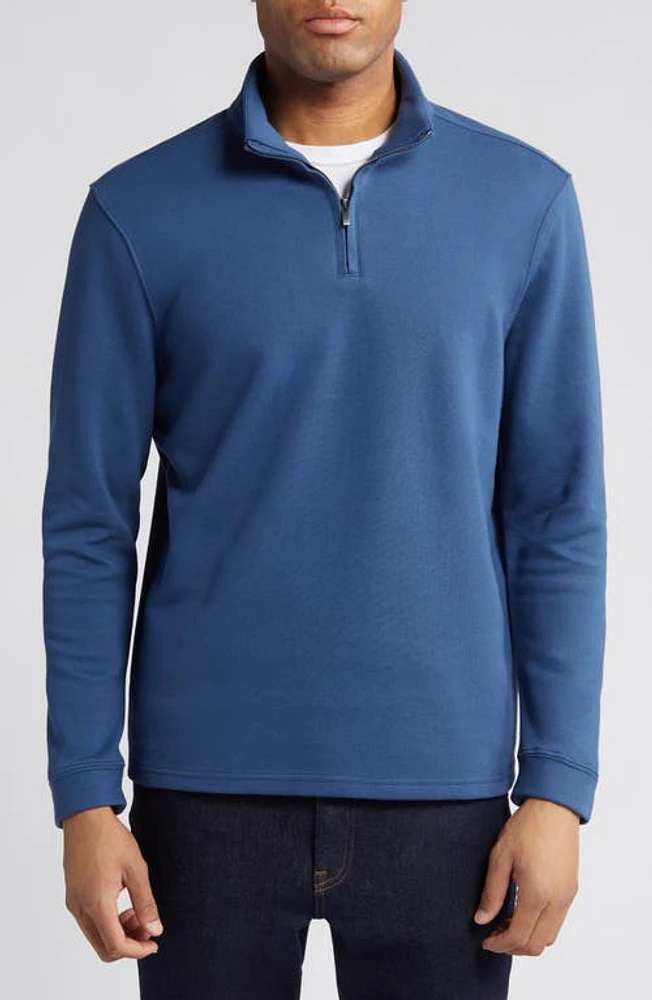 Nordstrom Quarter Zip Pullover Navy Denim at Nordstrom,