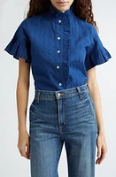 MILLE Vanessa Ruffle Detail Cotton Blouse at Nordstrom,