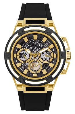 GUESS Multifunction Silicone Strap Watch