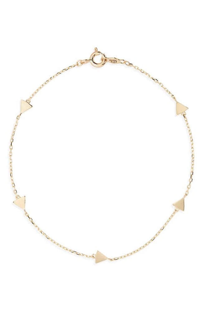 Bony Levy 14K Yellow Gold Triangle Station Bracelet at Nordstrom, Size 7