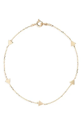 Bony Levy 14K Yellow Gold Triangle Station Bracelet at Nordstrom, Size 7