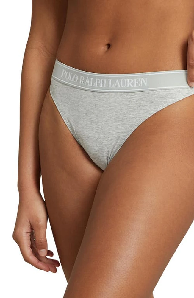 Polo Ralph Lauren Cotton Blend Bikini Heather Grey at Nordstrom,