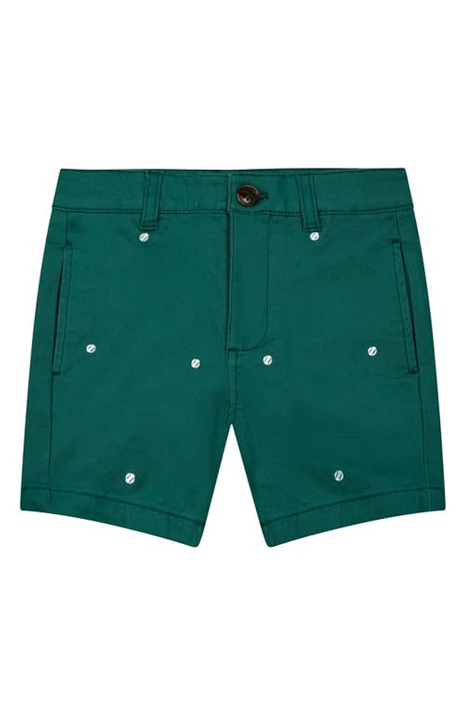 Brooks Brothers Kids' Tennis Ball Embroidered Cotton Chino Shorts Green Dark at Nordstrom,