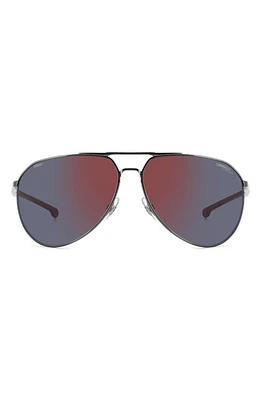 Carrera Eyewear x Ducati Carduc 67mm Oversize Aviator Sunglasses in Black/Red Mirror Polar at Nordstrom