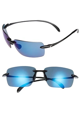 Costa Del Mar Gulfshore XL 66mm Polarized Sunglasses in Black/Blue Mirror at Nordstrom