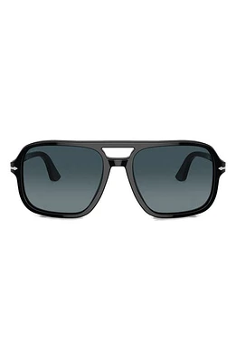 Persol 58mm Polarized Pilot Sunglasses in Black at Nordstrom