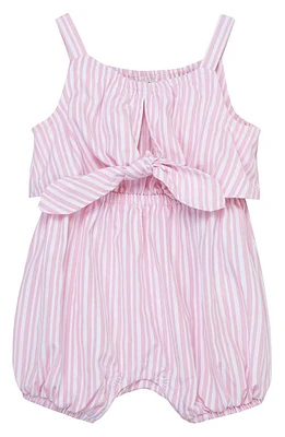 Habitual Kids Stripe Tie Front Bubble Romper Light Pink at Nordstrom,