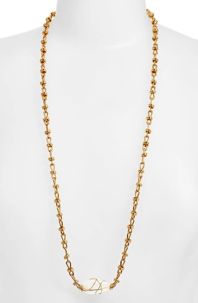 Gas Bijoux Marre Long Crystal Chain Necklace in Gold at Nordstrom