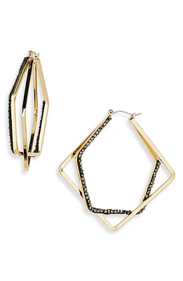 Panacea Crystal Embellished Orbital Hoop Earrings in Hematite at Nordstrom