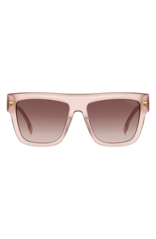 Carrera Eyewear 55mm Flat Top Sunglasses in Nude/Brown Gradient at Nordstrom