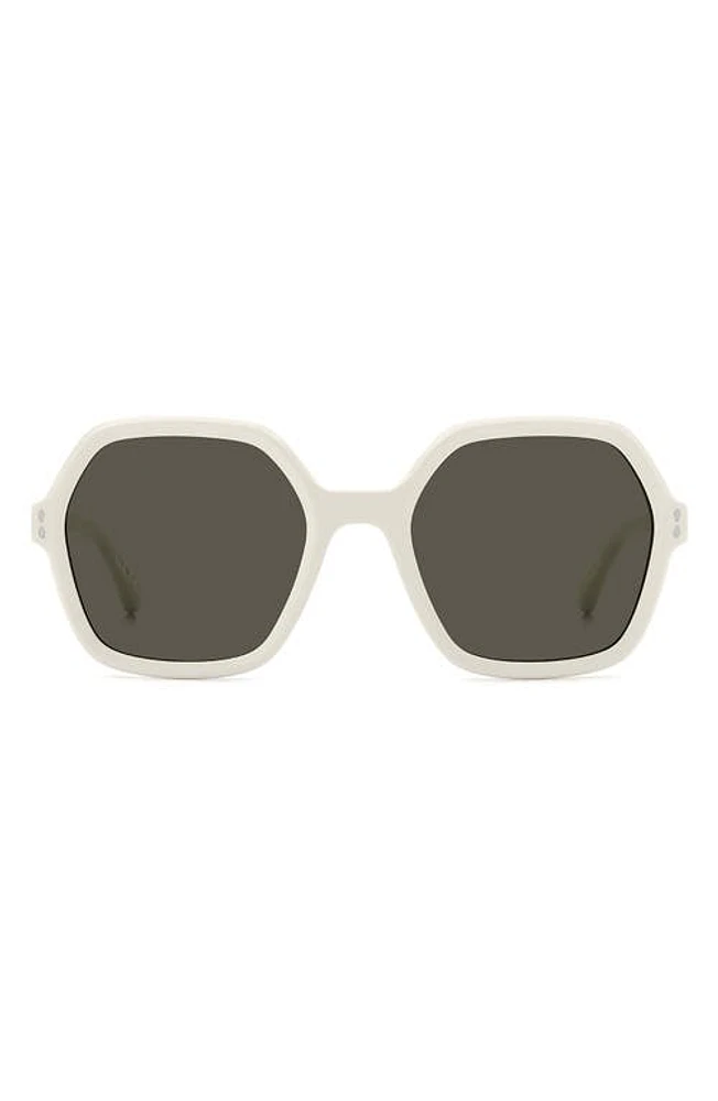 Isabel Marant 55mm Gradient Square Sunglasses in Ivory/Grey at Nordstrom