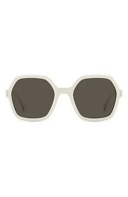 Isabel Marant 55mm Gradient Square Sunglasses in Ivory/Grey at Nordstrom