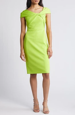 Eliza J Twisted Cap Sleeve Scuba Sheath Dress at Nordstrom,