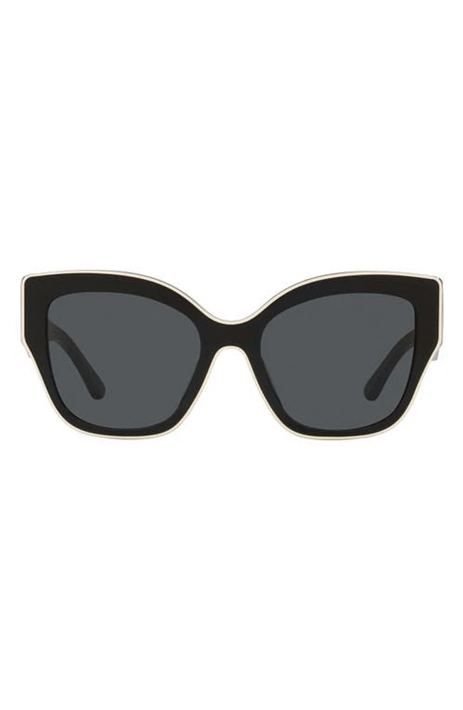 Tory Burch 54mm Butterfly Sunglasses in Black Grey at Nordstrom