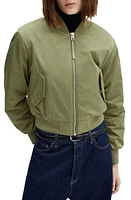 MANGO Oversize Bomber Jacket Khaki at Nordstrom,