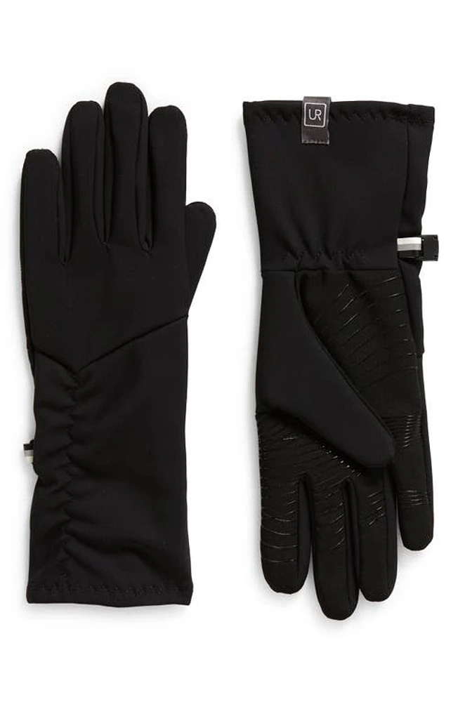 U R Ruched Stretch Glove in Black at Nordstrom, Size Small