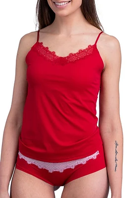 Uwila Warrior Happy Seamless Lace Trim Camisole Jester Red at Nordstrom,