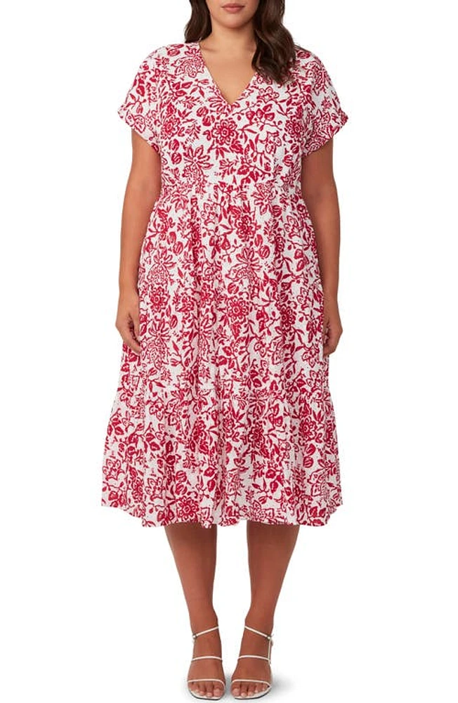 Estelle Cote Dazur Embroidered Midi Dress at Nordstrom,