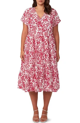 Estelle Cote Dazur Embroidered Midi Dress at Nordstrom,