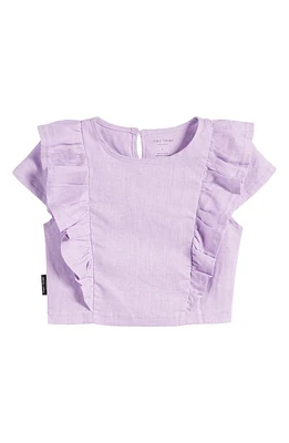 TINY TRIBE Kids' Ruffle Linen Top Lilac at Nordstrom,