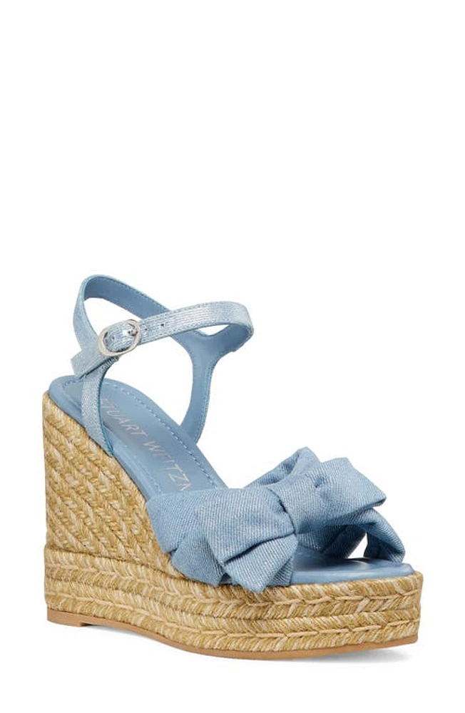 Stuart Weitzman Sofia Espadrille Wedge Denim Silver at Nordstrom,