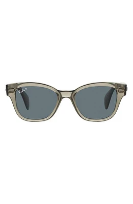 Ray-Ban 52mm Polarized Square Sunglasses in Transparent Green at Nordstrom